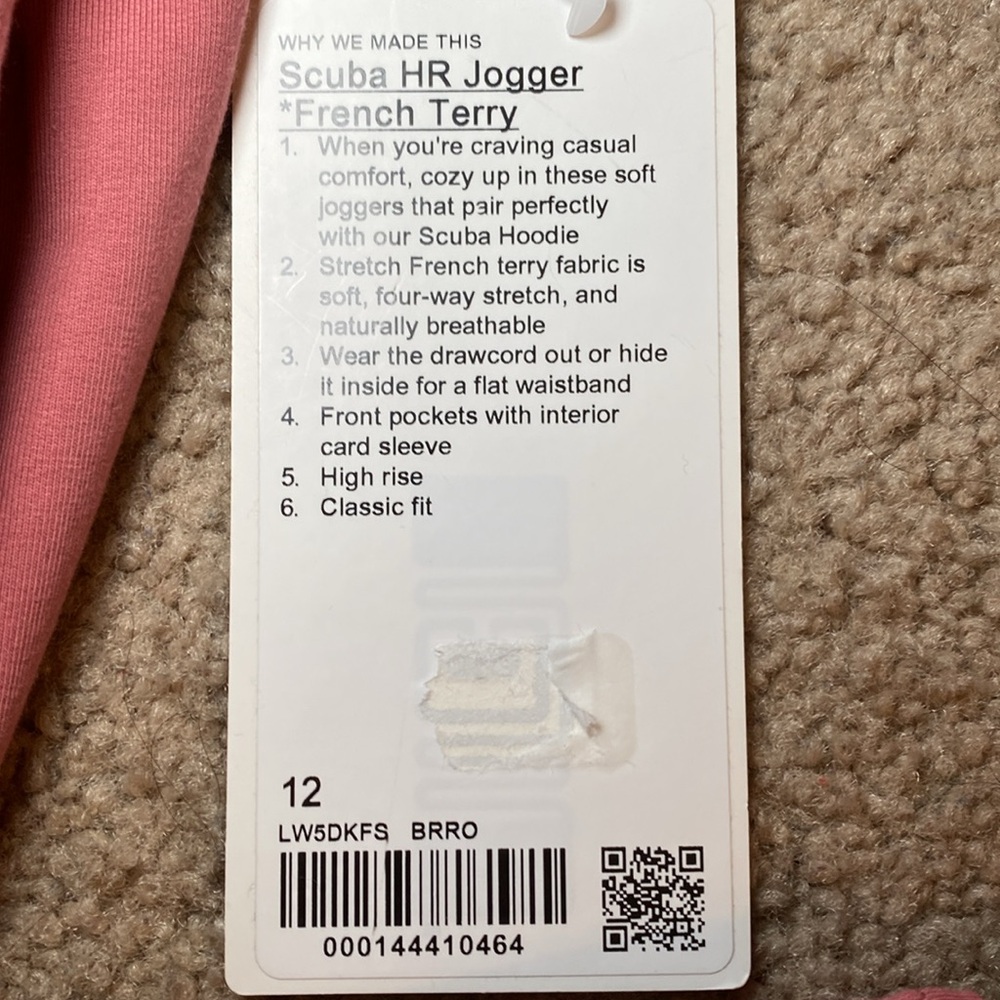 Lululemon Scuba HR French Terry Joggers in Briar Rose NWT - Picture 2 of 6